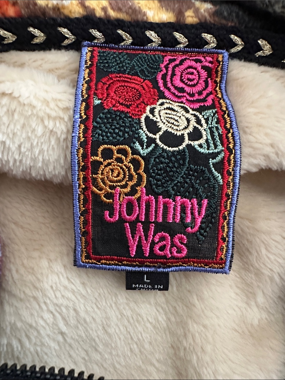 Johnny Was Esther Fleece Butterfly Print Zip Front Jacket sz XL NEW - Picture 6 of 6